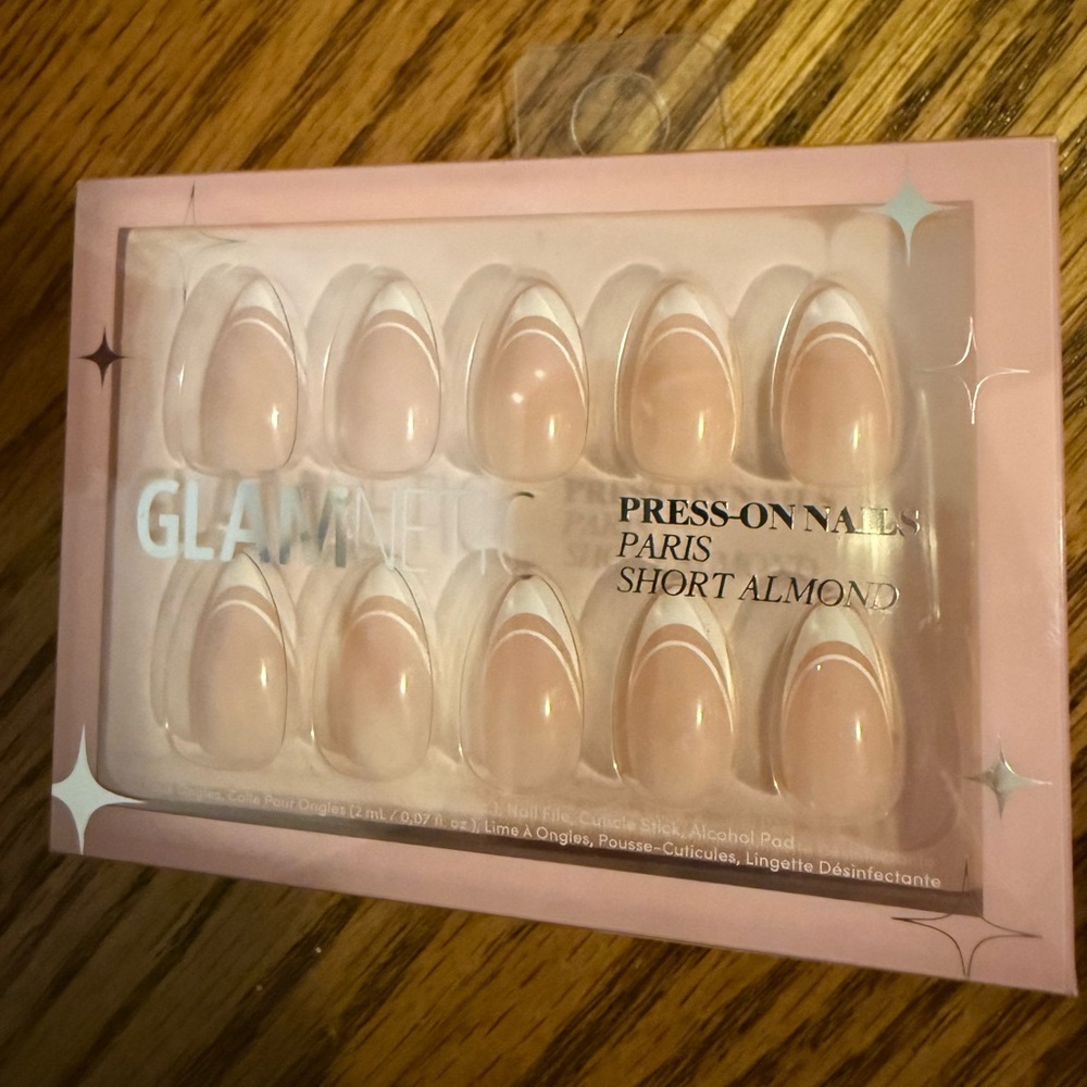 GLAMNETIC Paris Short Almond Press-On Nails in Nude Pink